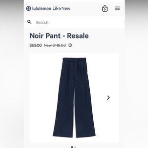 LuluLemon Nior Career Tie Waist Wide Leg Pants